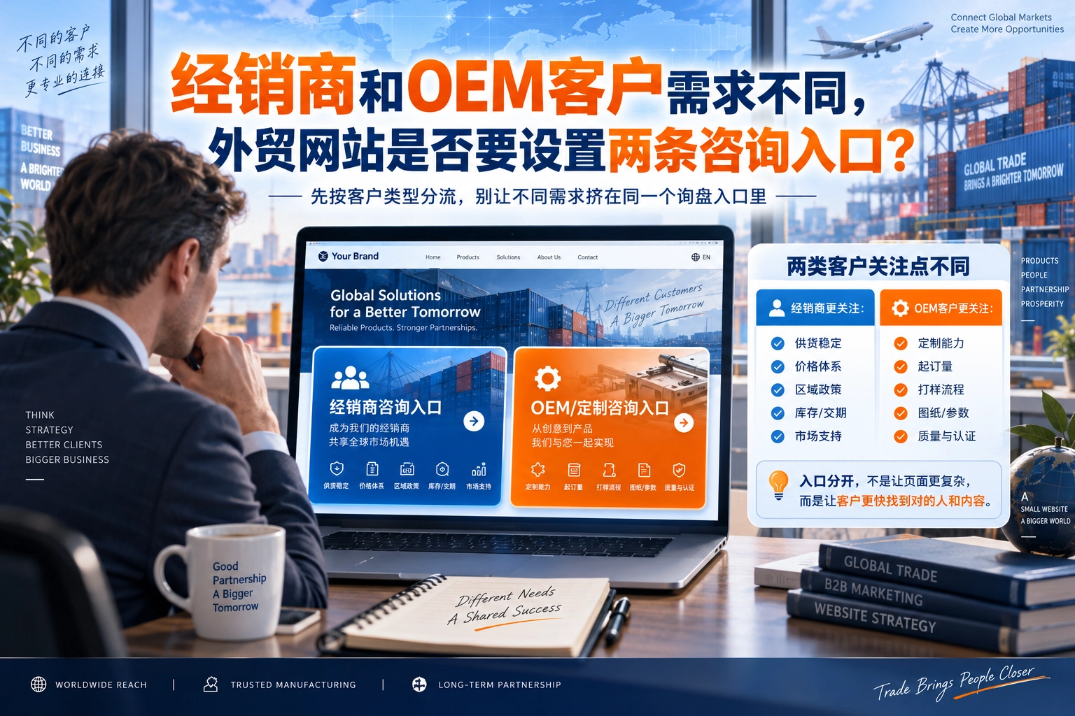 经销商和OEM客户需求不同，外贸网站是否要设置两条咨询入口？