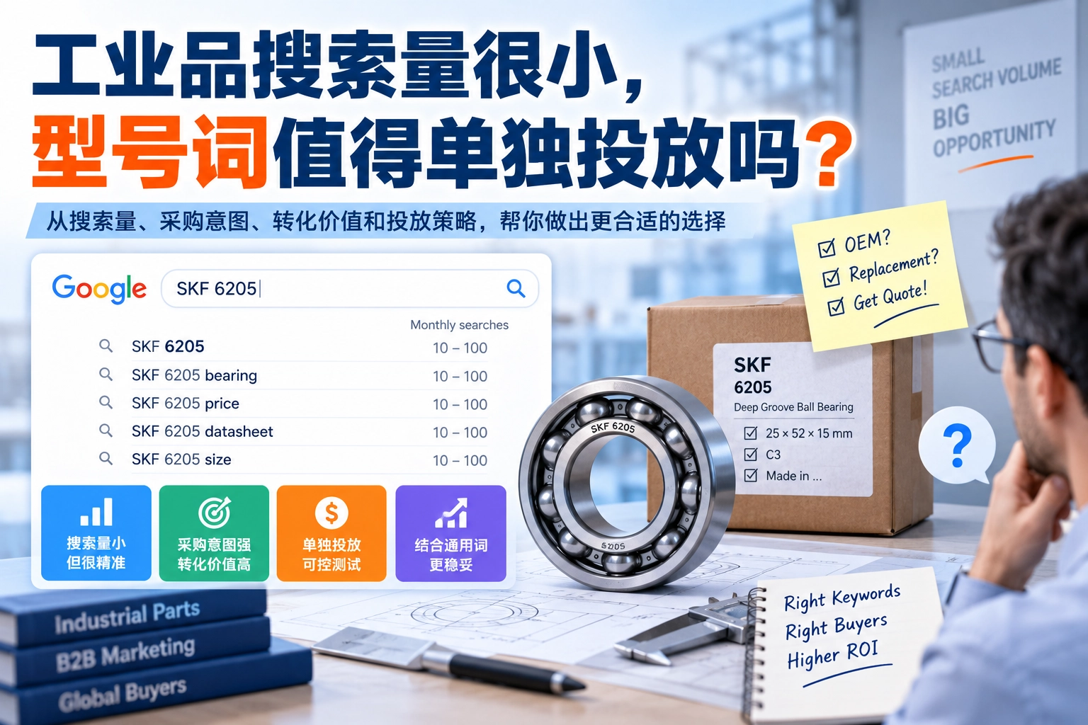 工业品搜索量很小，型号词值得单独投放吗