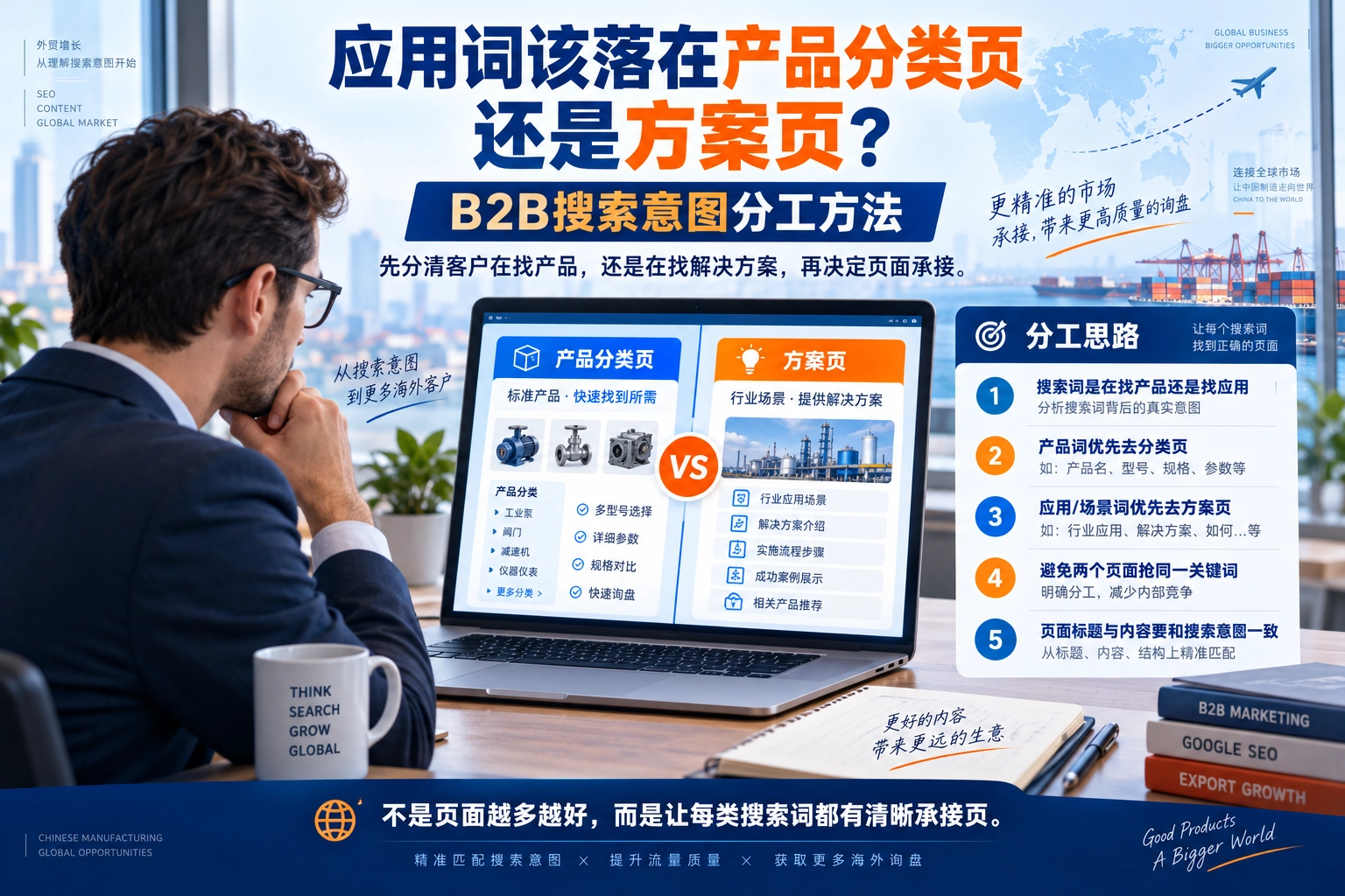 应用词该落在产品分类页还是方案页？B2B搜索意图分工方法