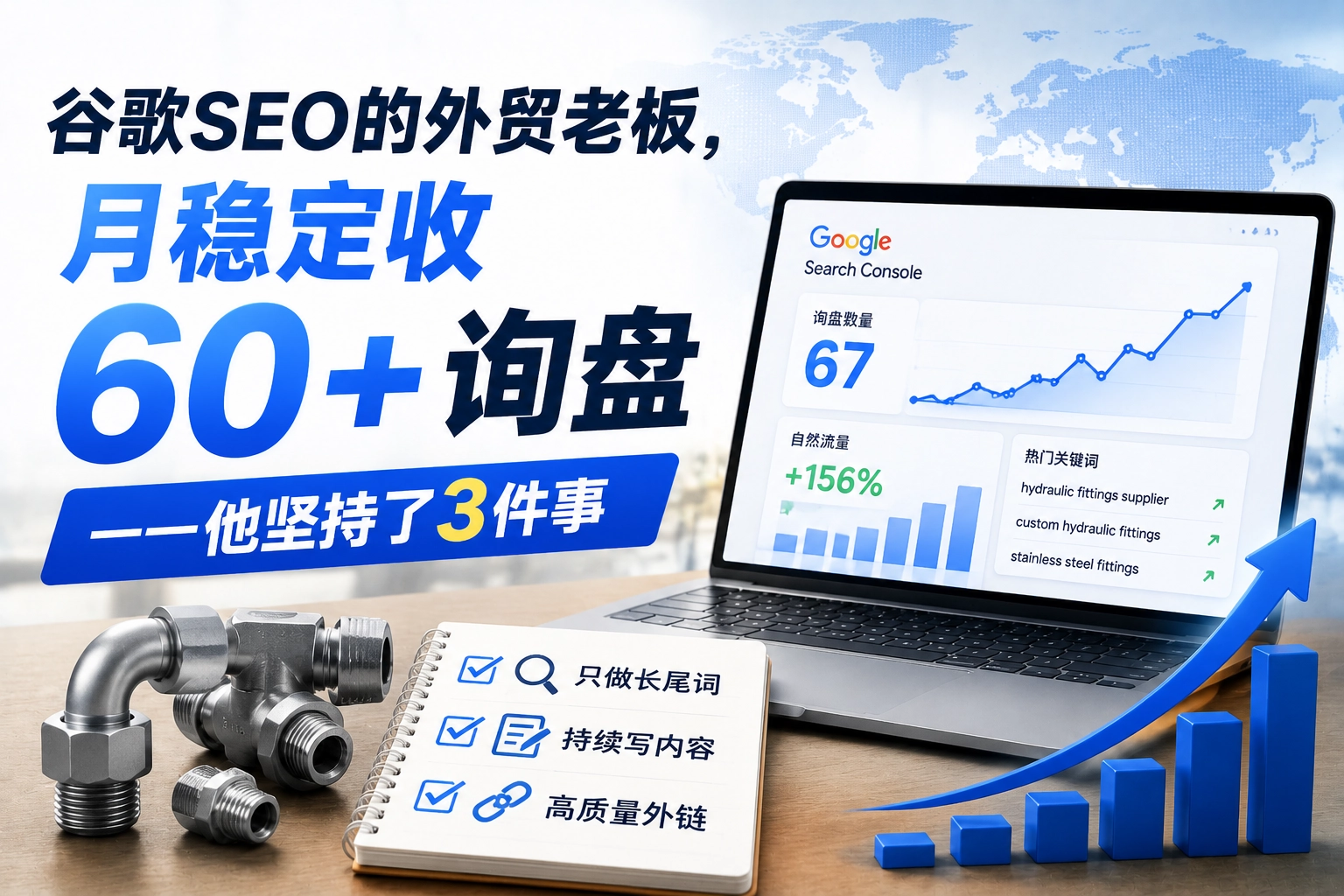 谷歌SEO的外贸老板，月稳定收60+询盘——他坚持了3件事