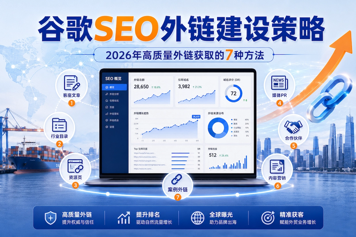 谷歌SEO外链建设策略 2026年高质量外链获取的7种方法