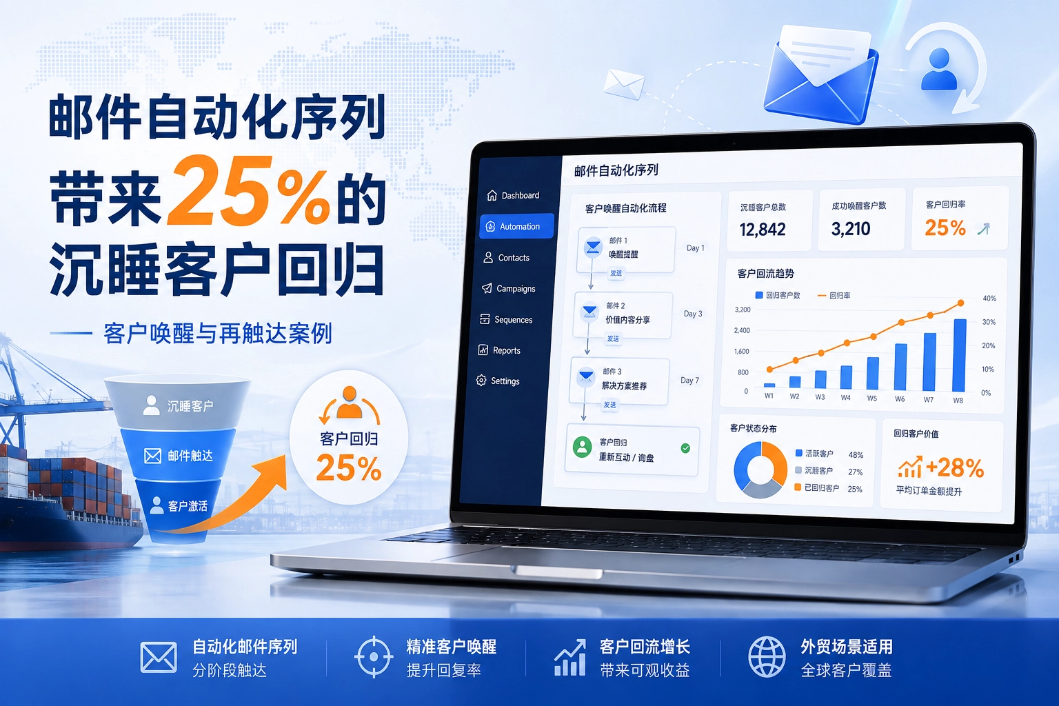 邮件自动化序列带来25%的沉睡客户回归