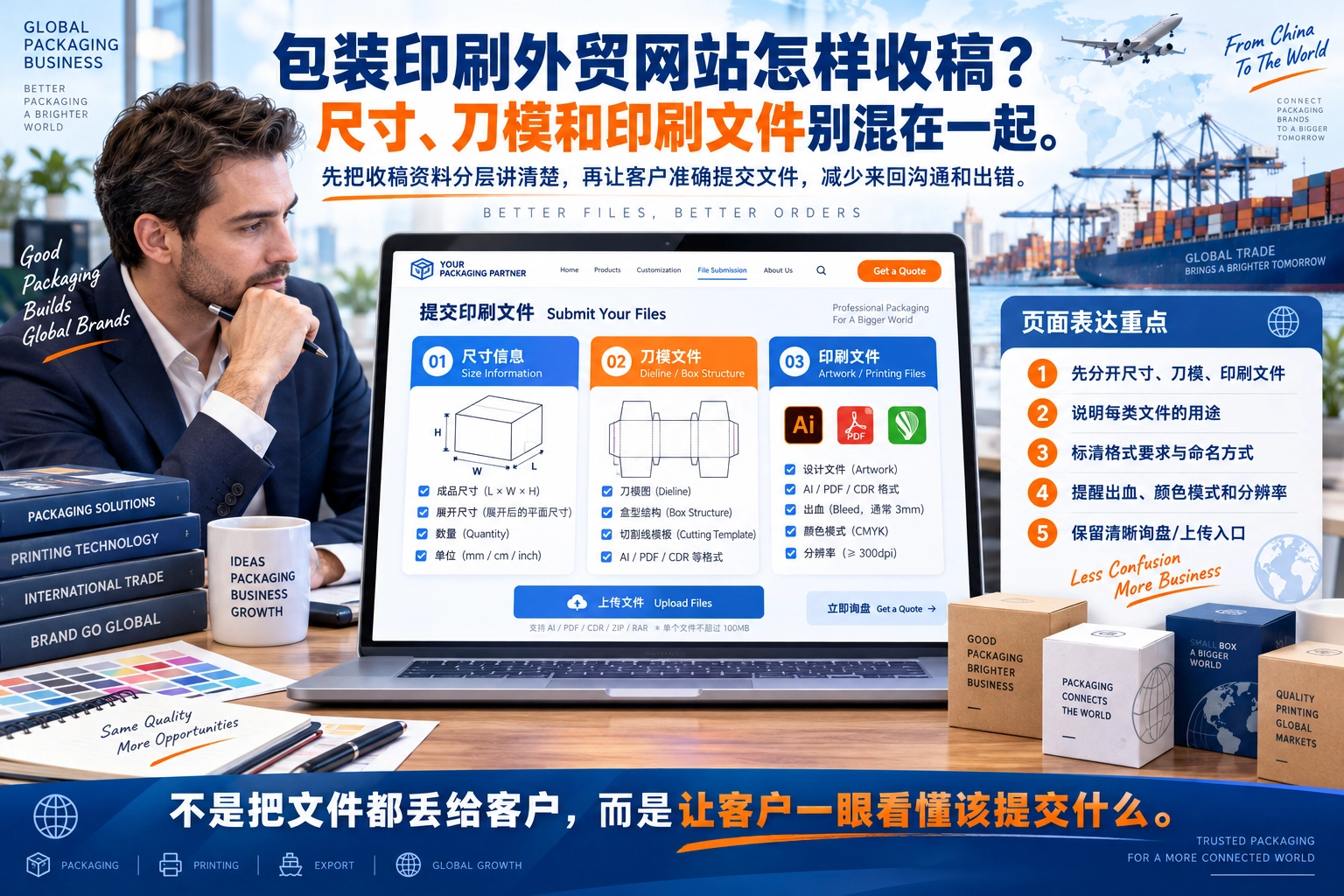 包装印刷外贸网站怎样收稿？尺寸、刀模和印刷文件别混在一起