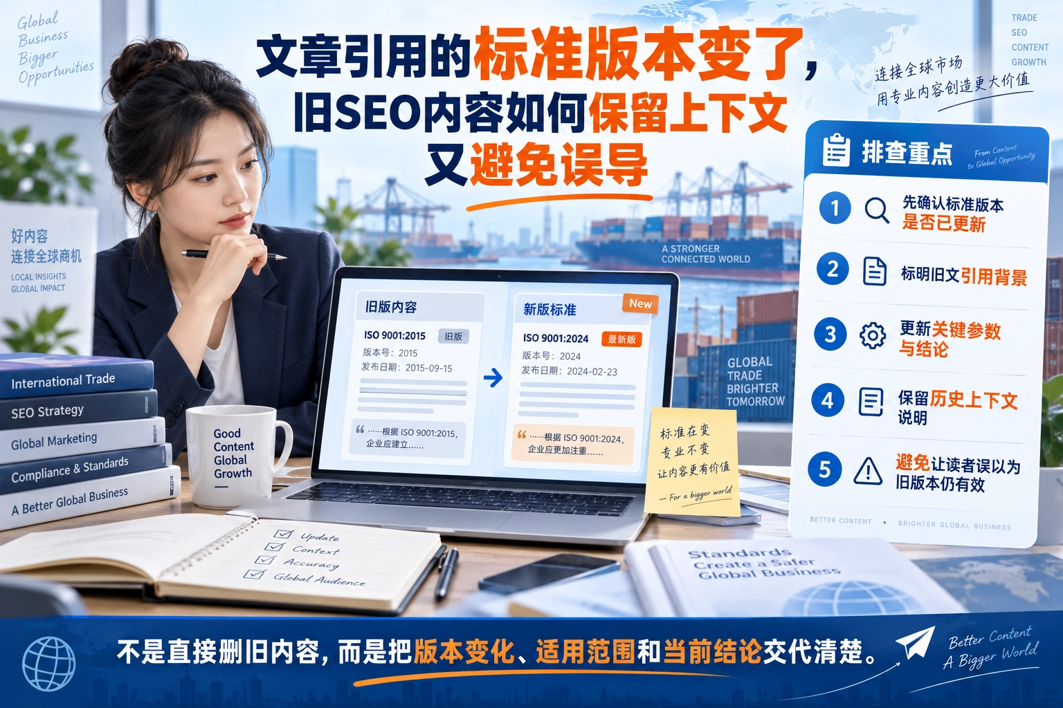 文章引用的标准版本变了，旧SEO内容如何保留上下文又避免误导