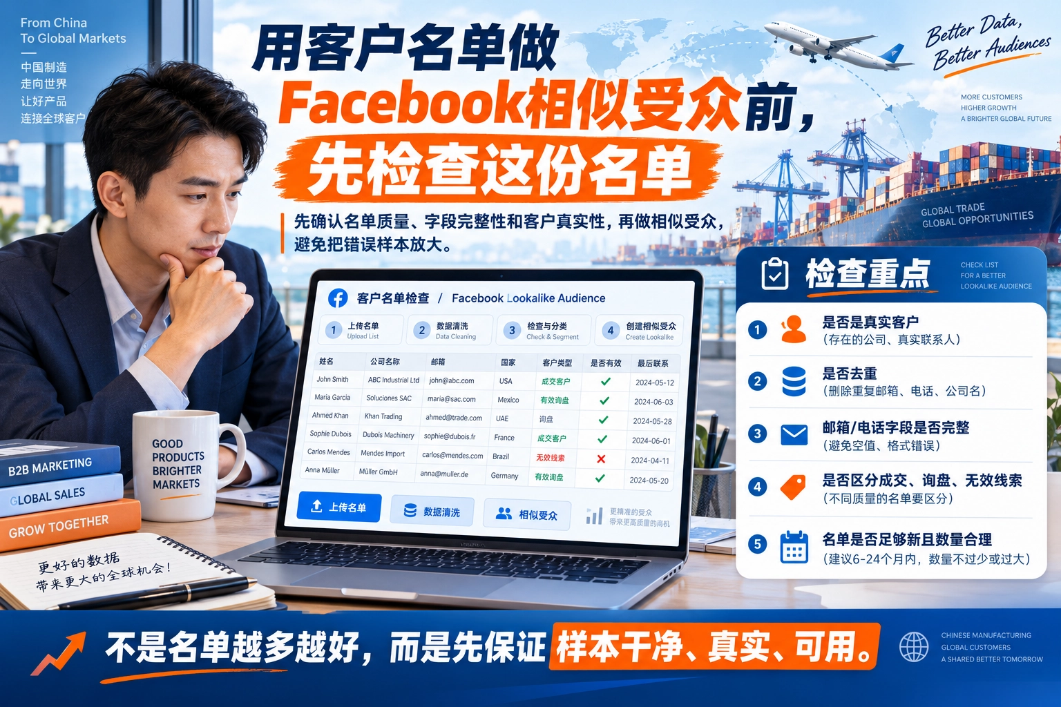 用客户名单做Facebook相似受众前，先检查这份名单