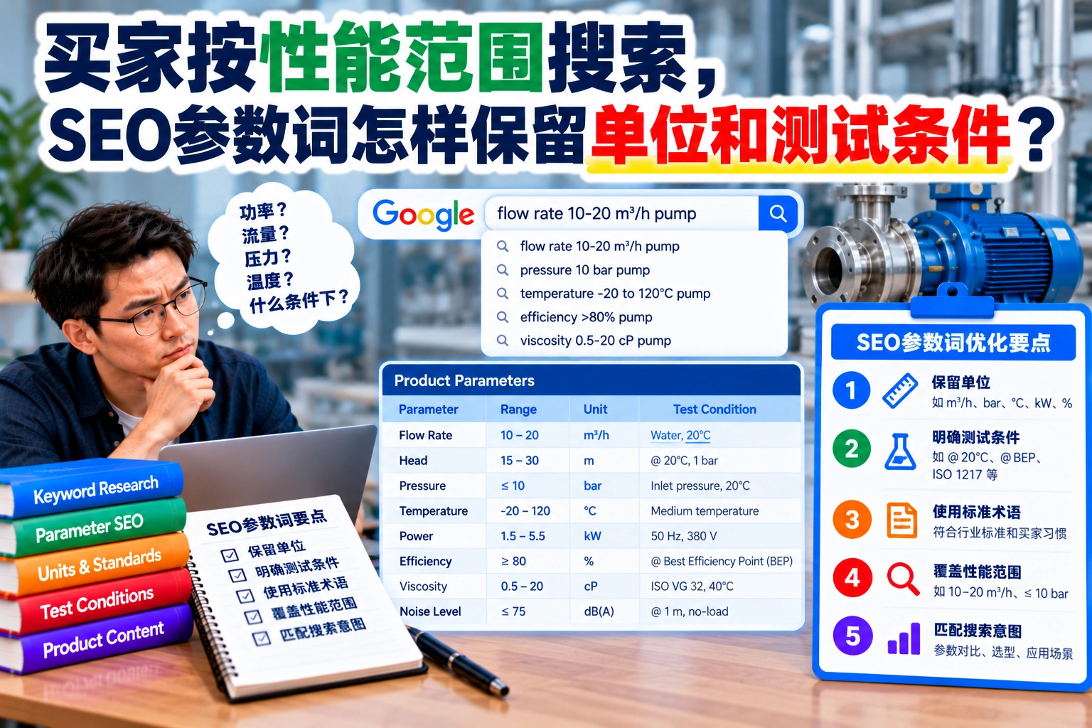 买家按性能范围搜索,SEO参数词怎样保留单位和测试条件