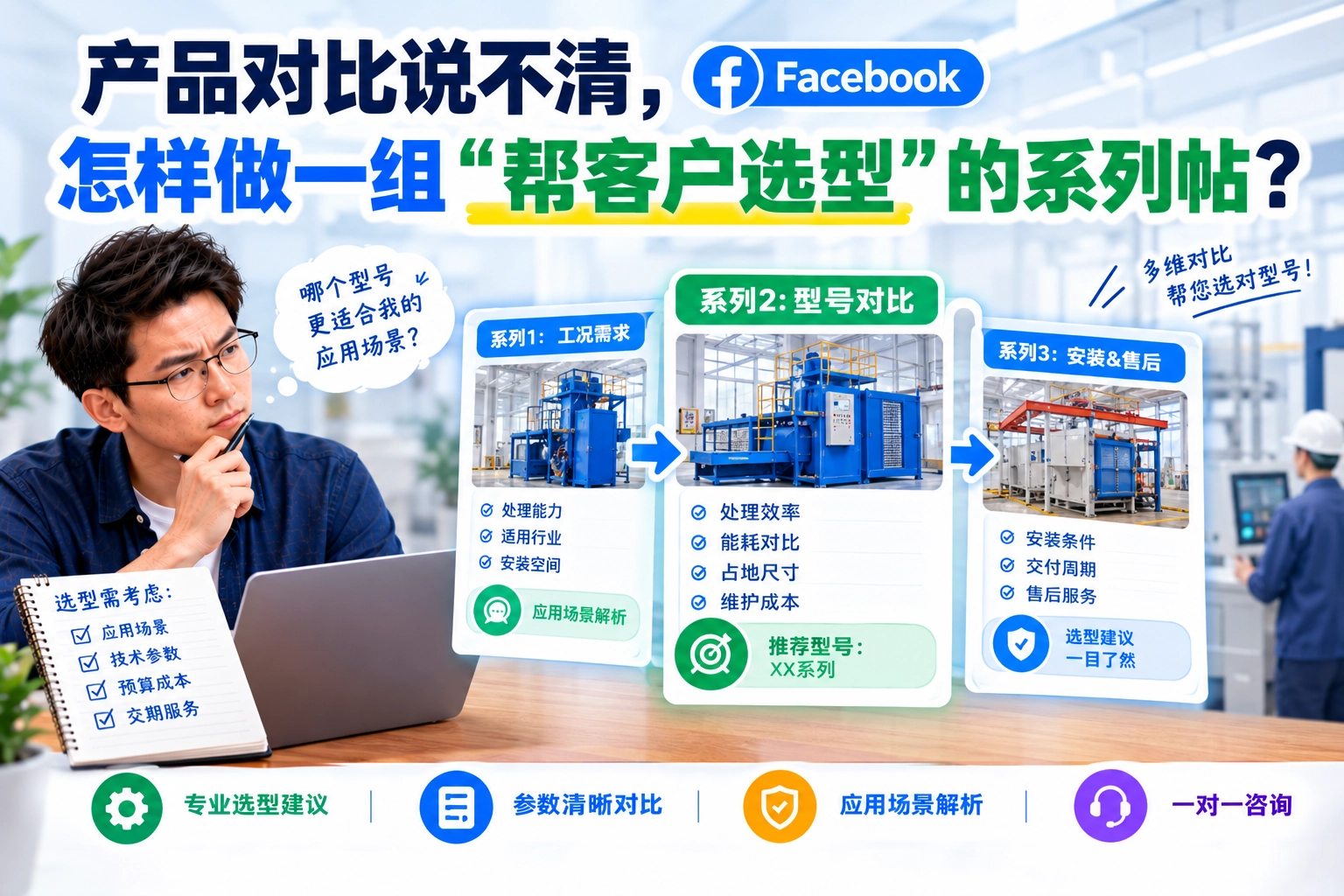 产品对比说不清,Facebook怎样做一组“帮客户选型”的系列帖