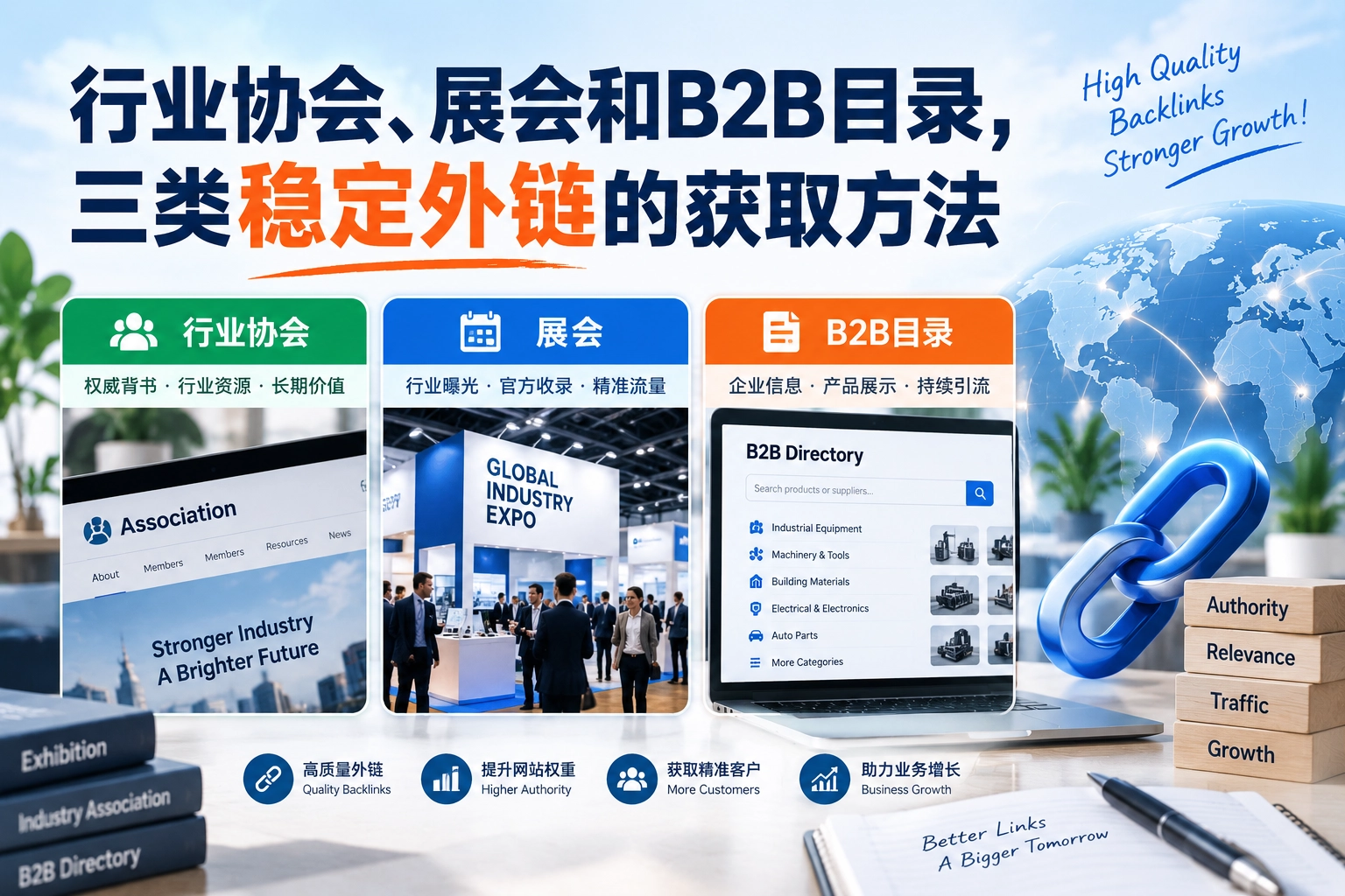 行业协会、展会和B2B目录,三类稳定外链的获取方法