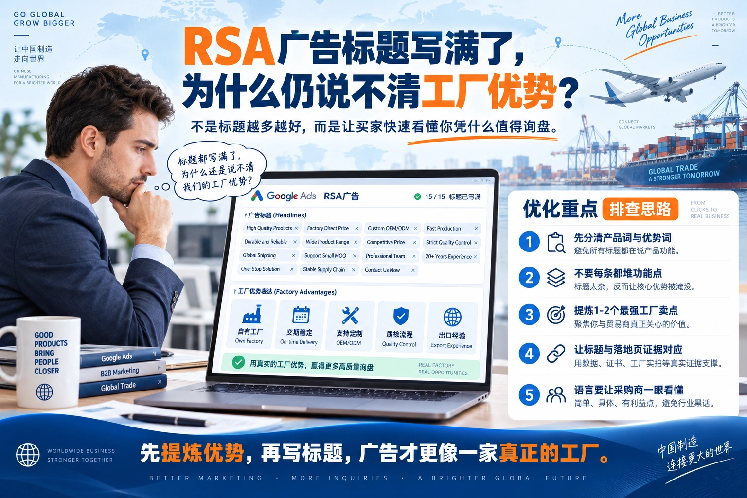RSA广告标题写满了，为什么仍说不清工厂优势