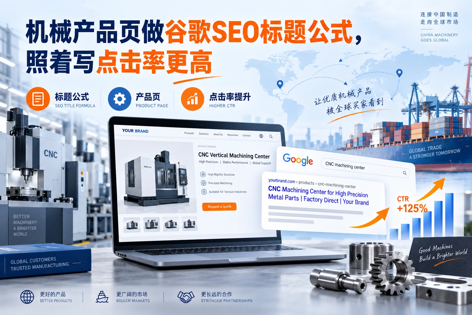 机械产品页做谷歌SEO标题公式，照着写点击率更高