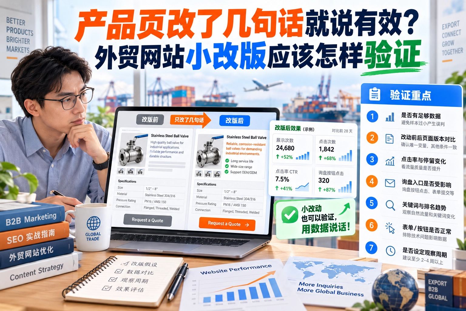 产品页改了几句话就说有效?外贸网站小改版应该怎样验证