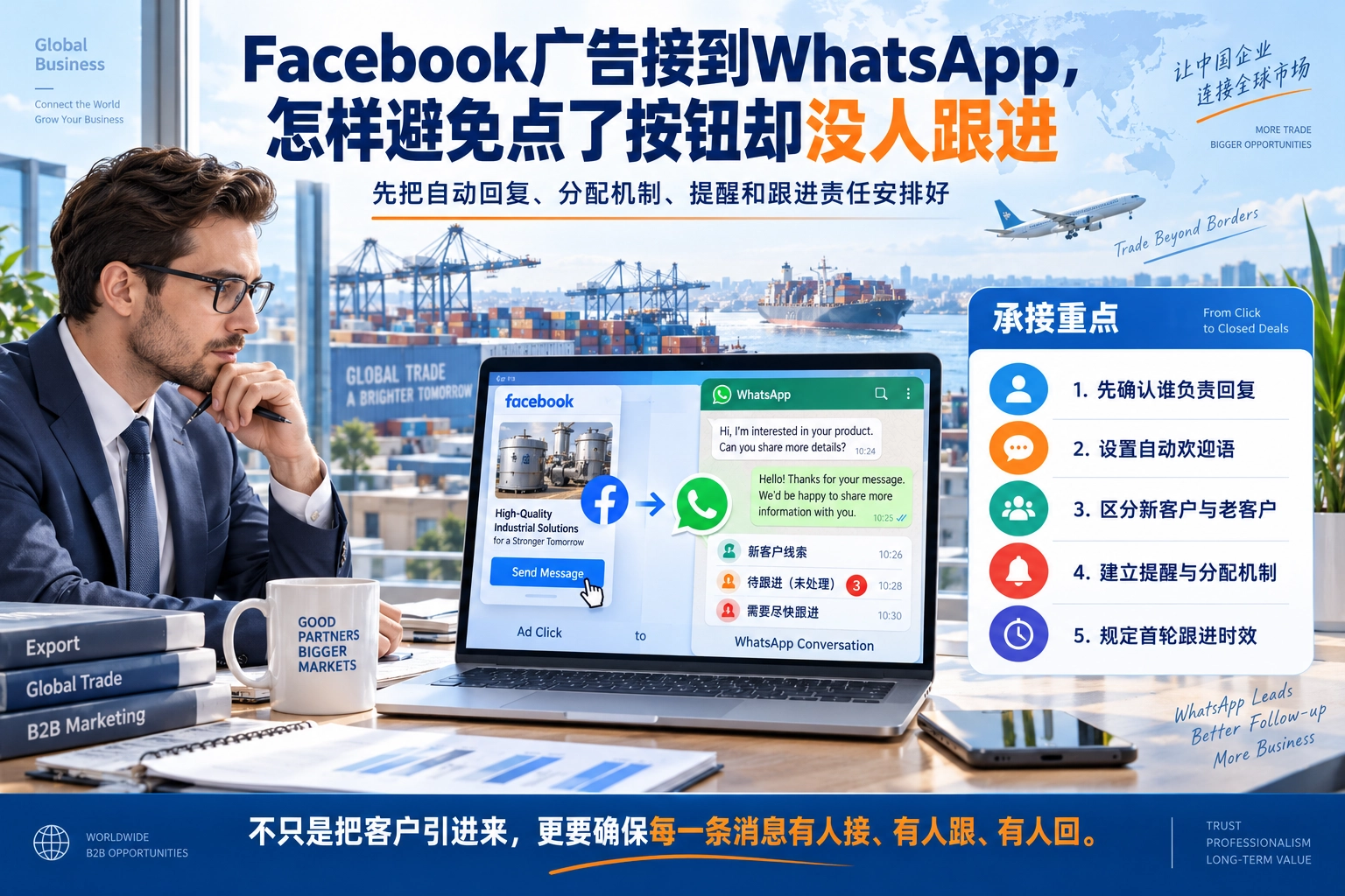 Facebook广告接到WhatsApp，怎样避免点了按钮却没人跟进