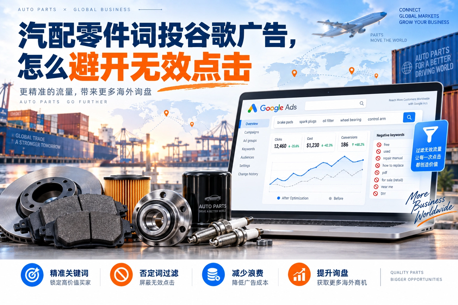 汽配零件词投谷歌广告，怎么避开无效点击