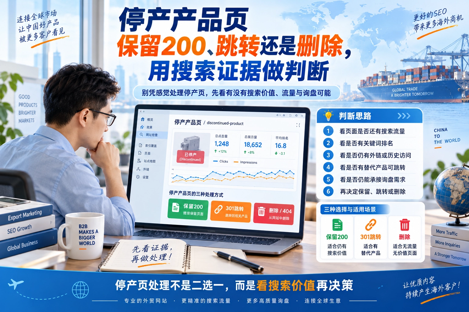 停产产品页保留200、跳转还是删除,用搜索证据做判断