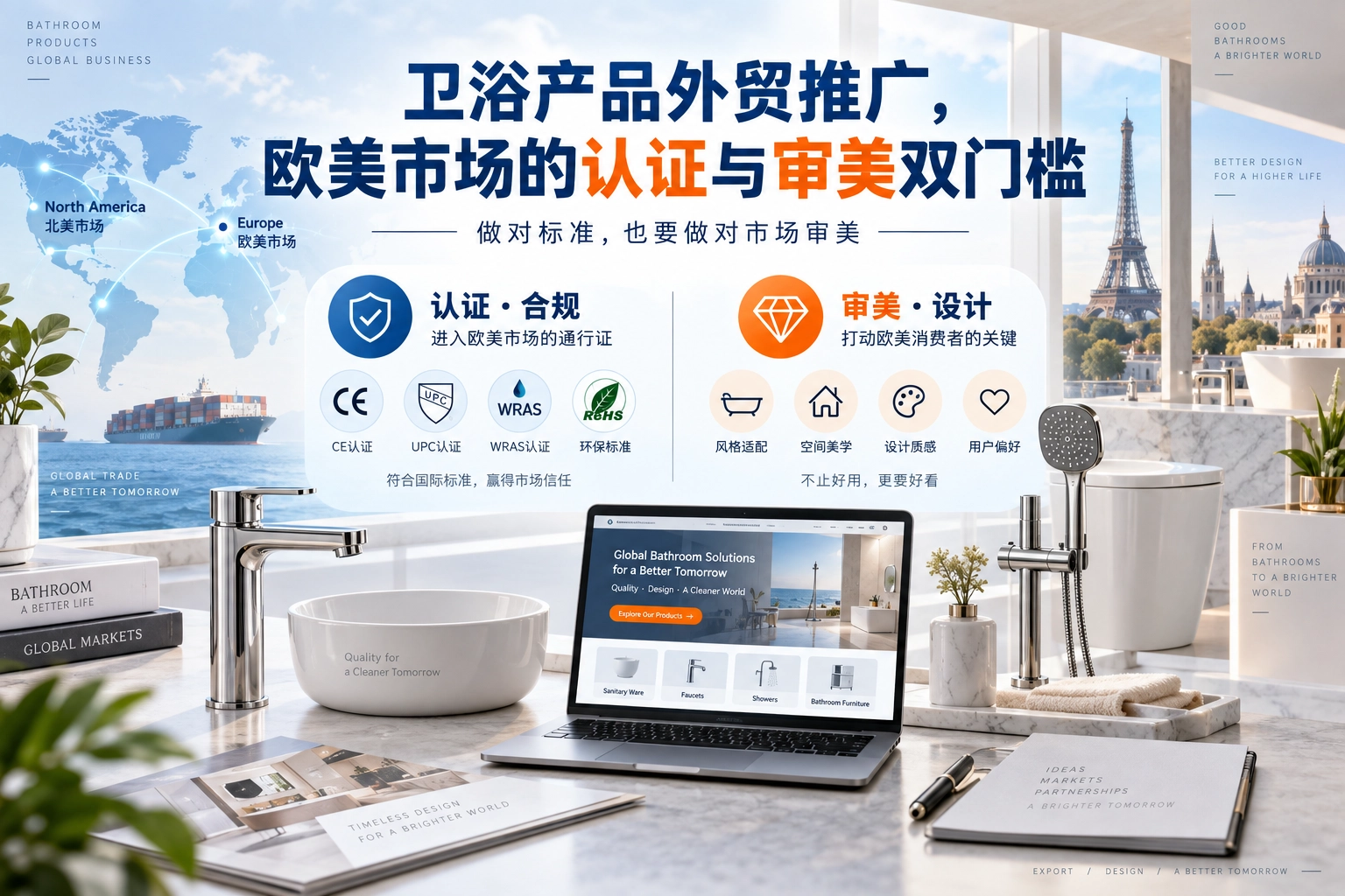 卫浴产品外贸推广，欧美市场的认证与审美双门槛