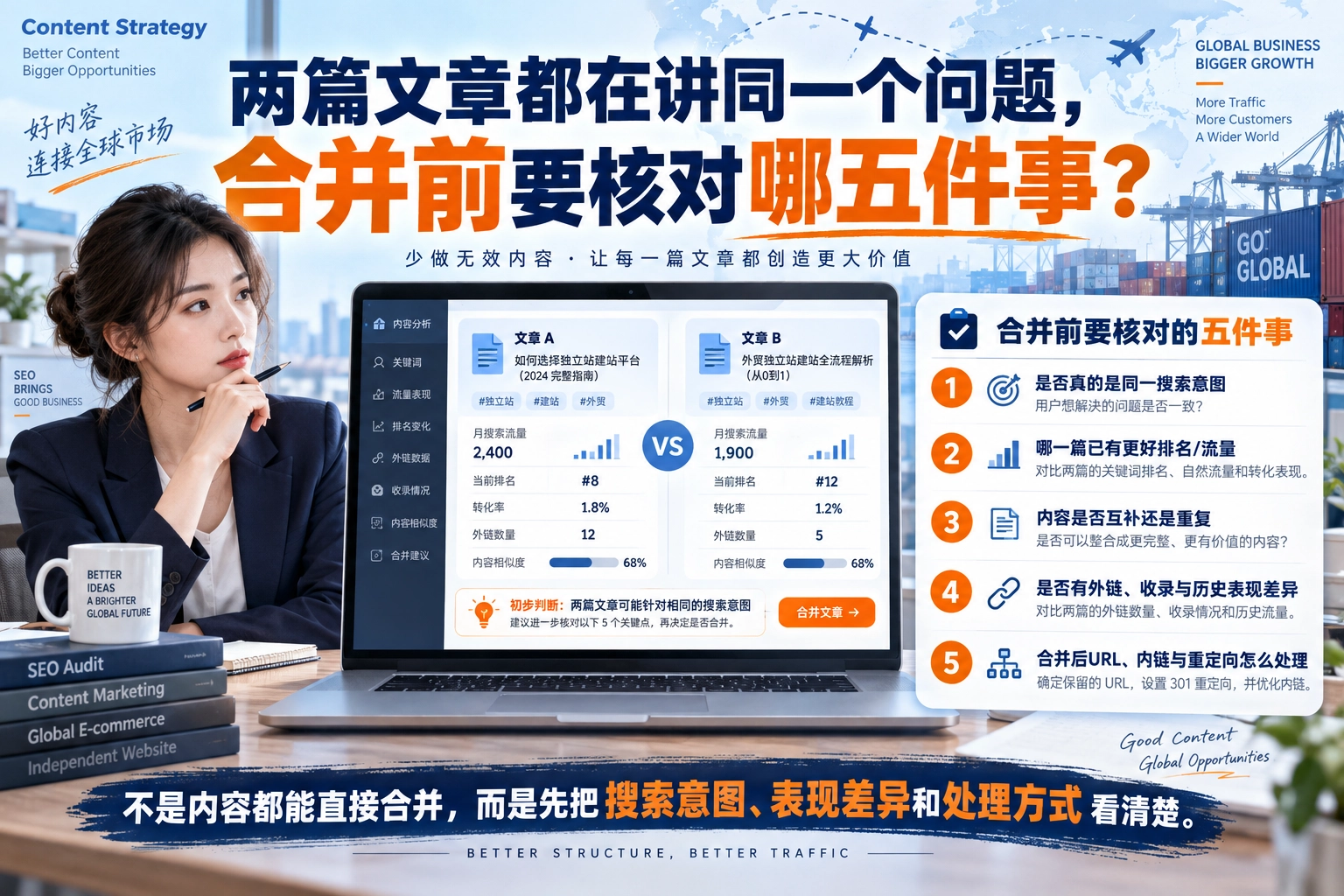 两篇文章都在讲同一个问题，合并前要核对哪五件事