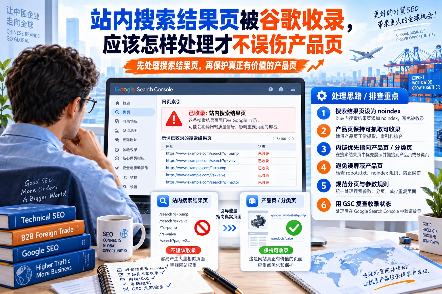 站内搜索结果页被谷歌收录,应该怎样处理才不误伤产品页