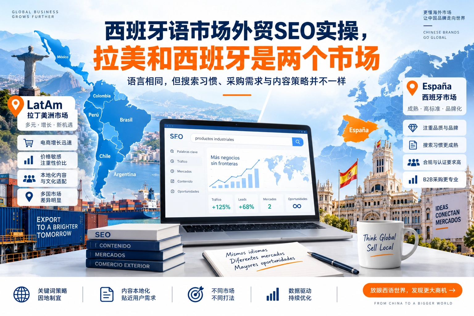 西班牙语市场外贸SEO实操，拉美和西班牙是两个市场