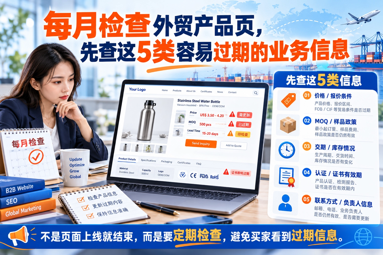 每月检查外贸产品页，先查这5类容易过期的业务信息