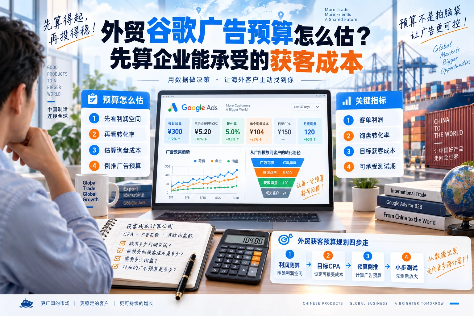 外贸谷歌广告预算怎么估？先算企业能承受的获客成本