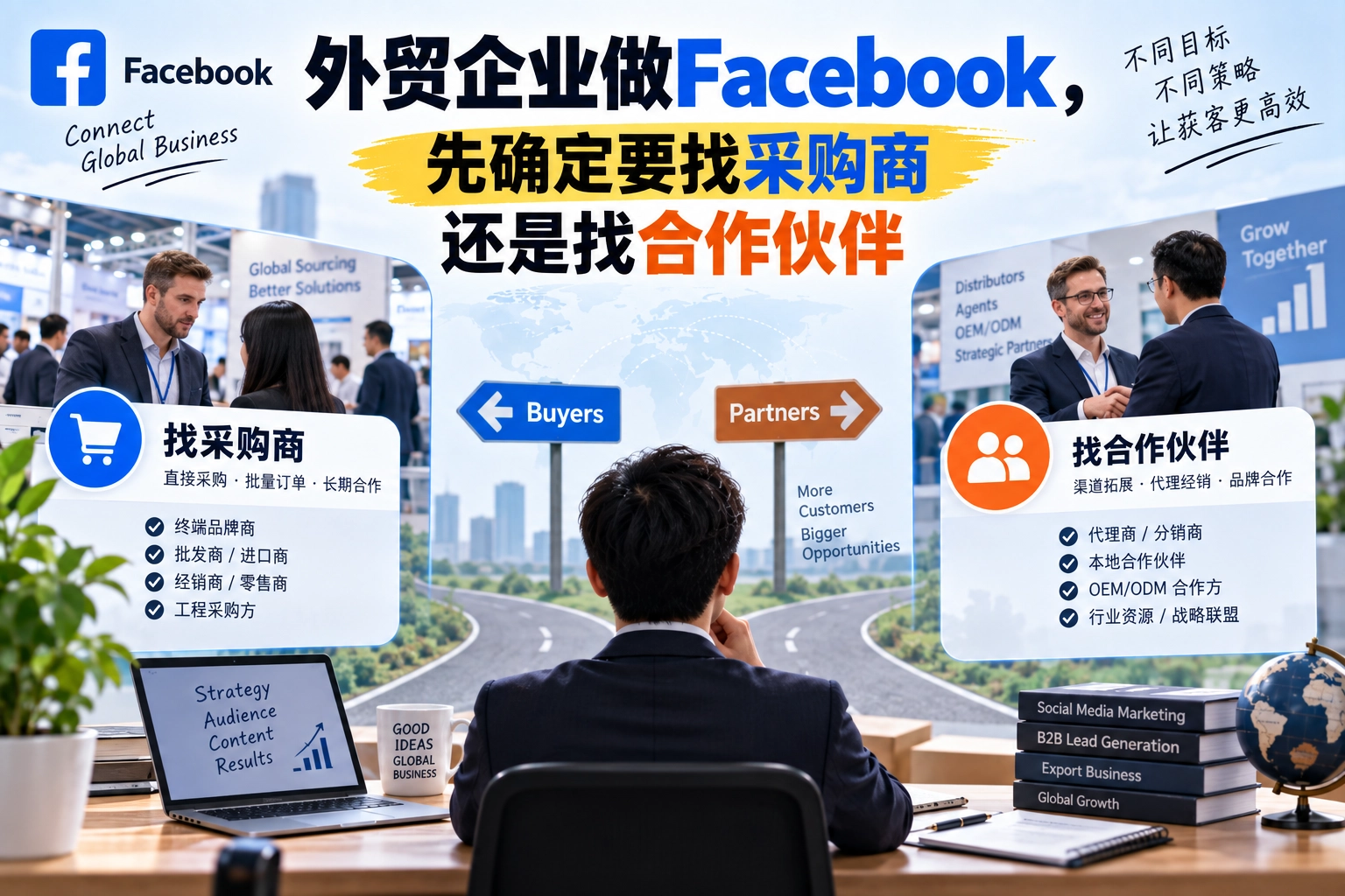 外贸企业做Facebook，先确定要找采购商还是找合作伙伴
