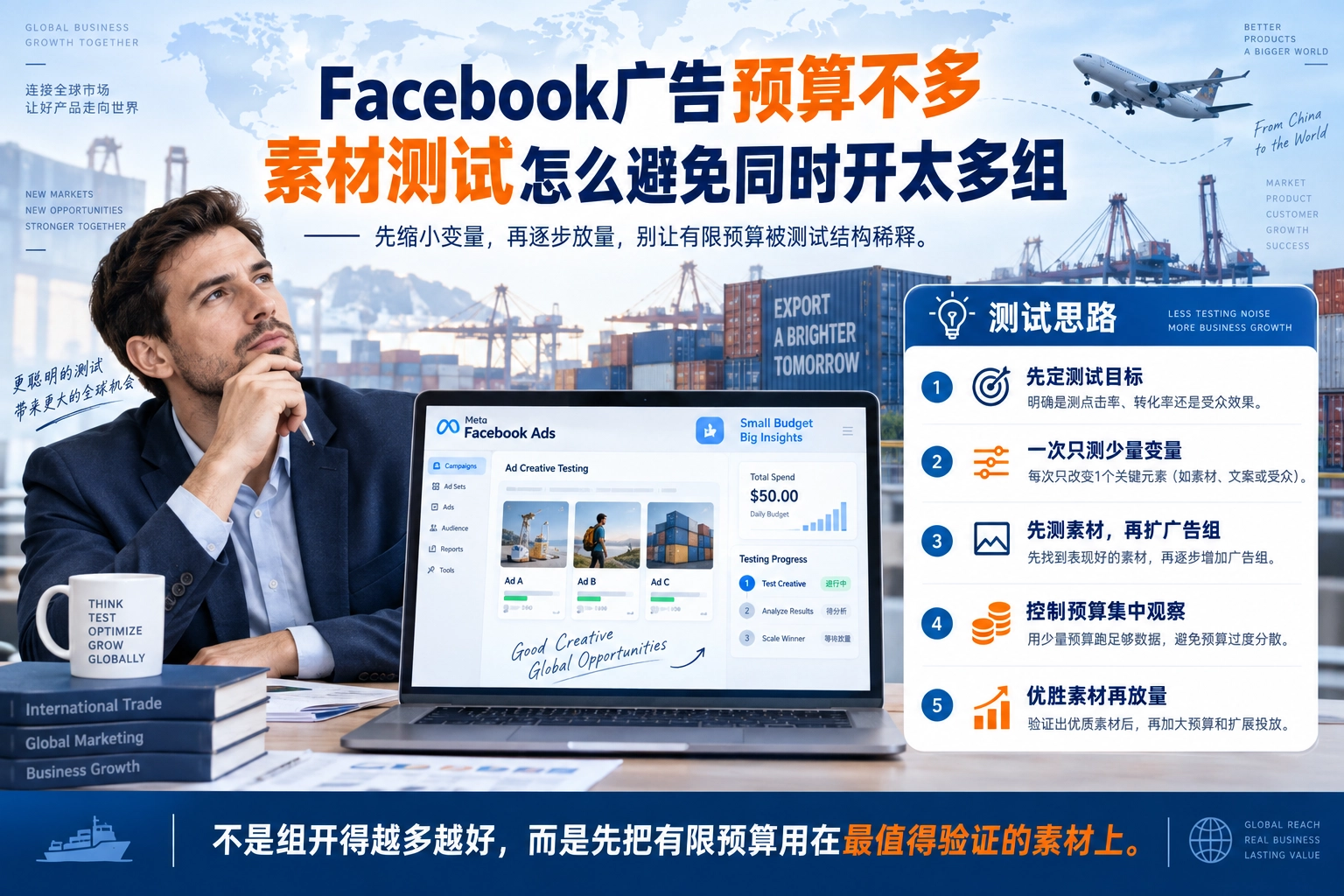 Facebook广告预算不多，素材测试怎么避免同时开太多组
