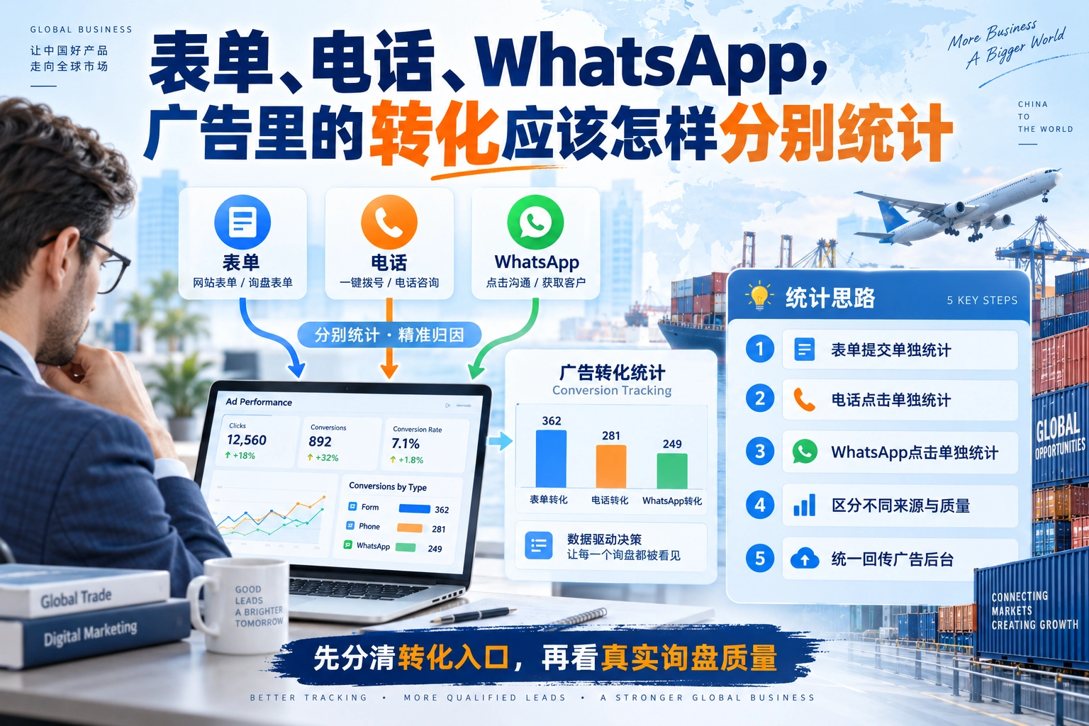 表单、电话、WhatsApp，广告里的转化应该怎样分别统计