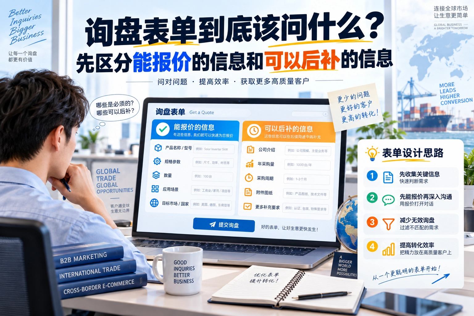 询盘表单到底该问什么?先区分能报价的信息和可以后补的信息