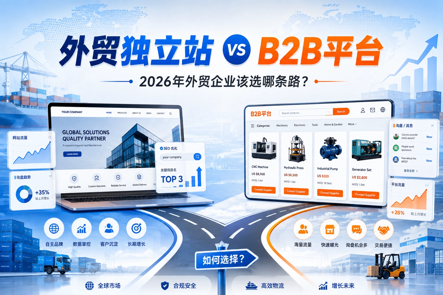 外贸独立站 vs B2B平台 2026年外贸企业该选哪条路？