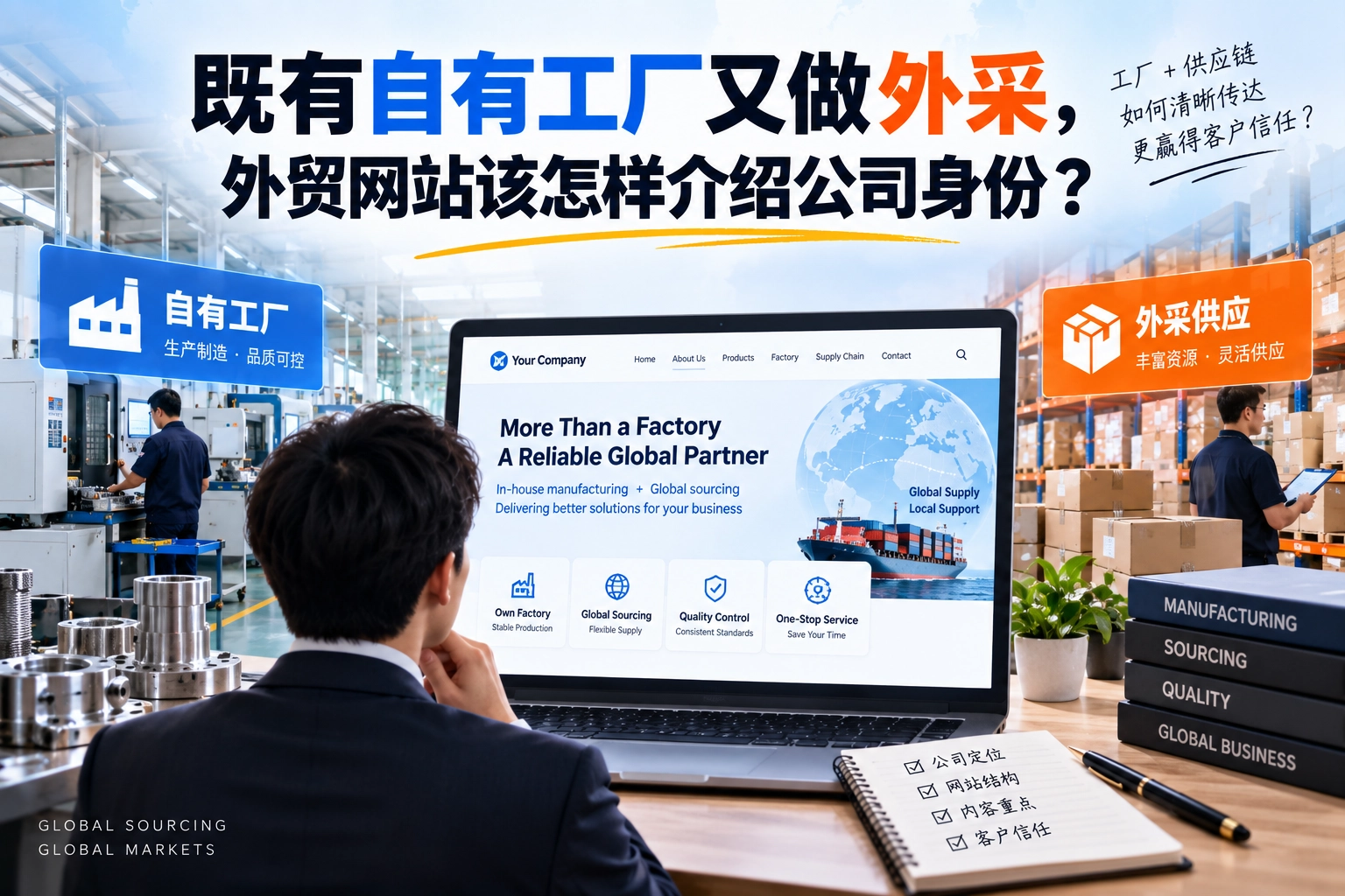既有自有工厂又做外采，外贸网站该怎样介绍公司身份？