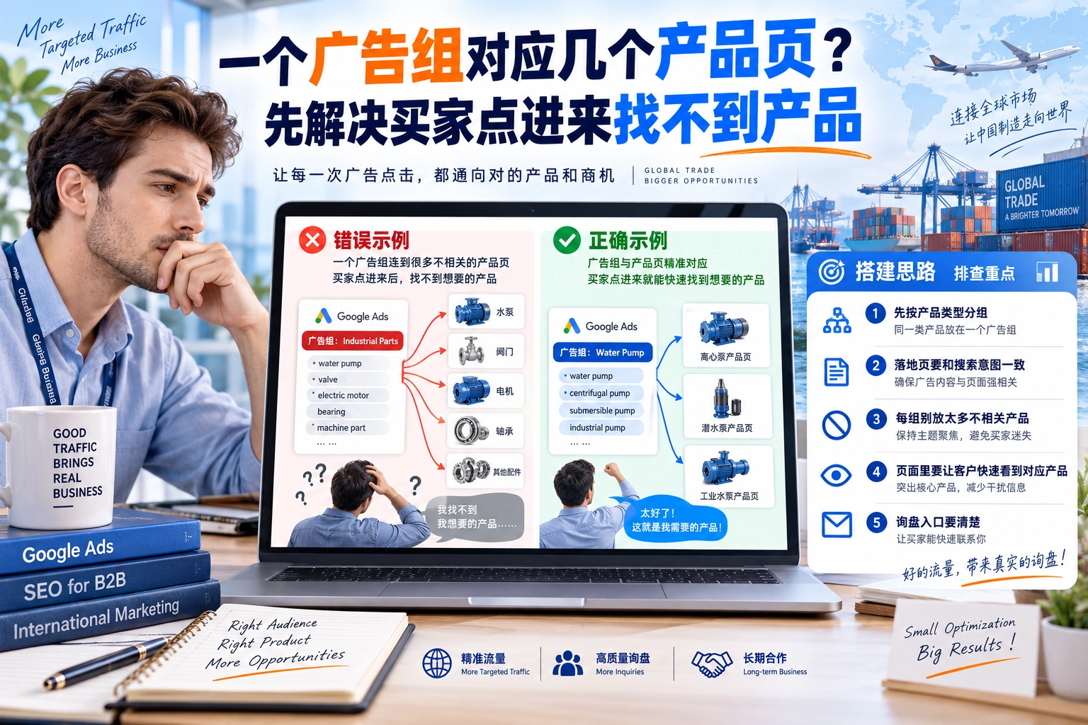 一个广告组对应几个产品页？先解决买家点进来找不到产品