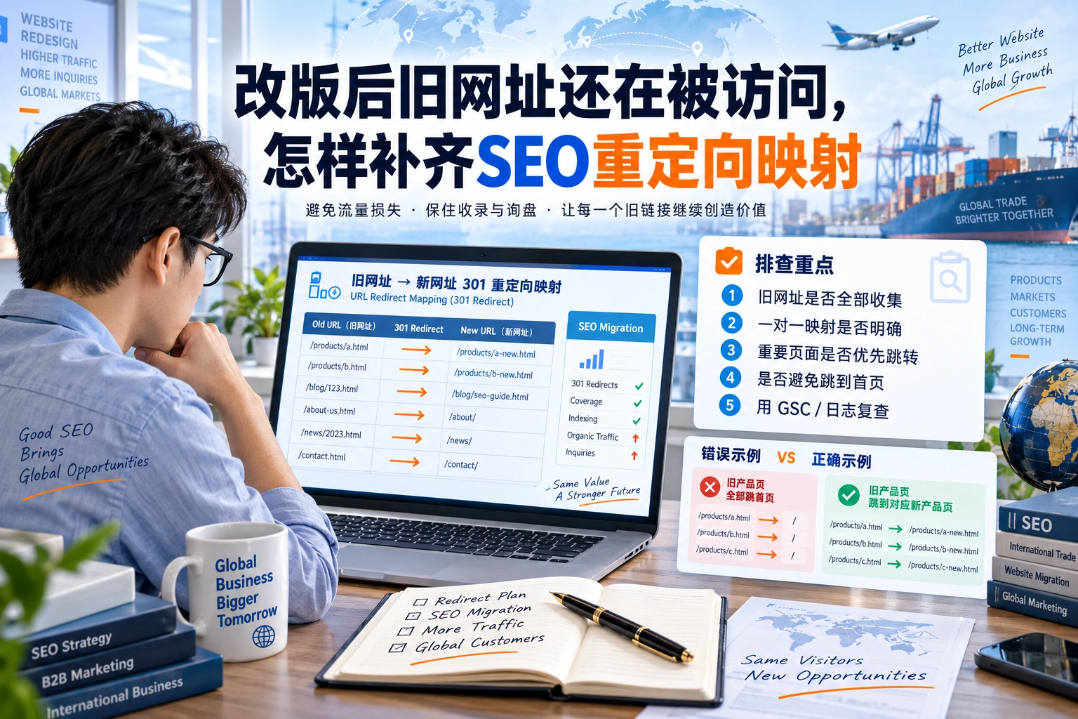 改版后旧网址还在被访问,怎样补齐SEO重定向映射