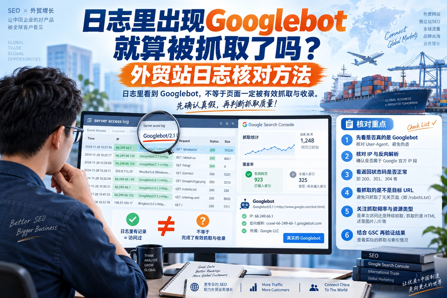 日志里出现Googlebot就算被抓取了吗？外贸站日志核对方法