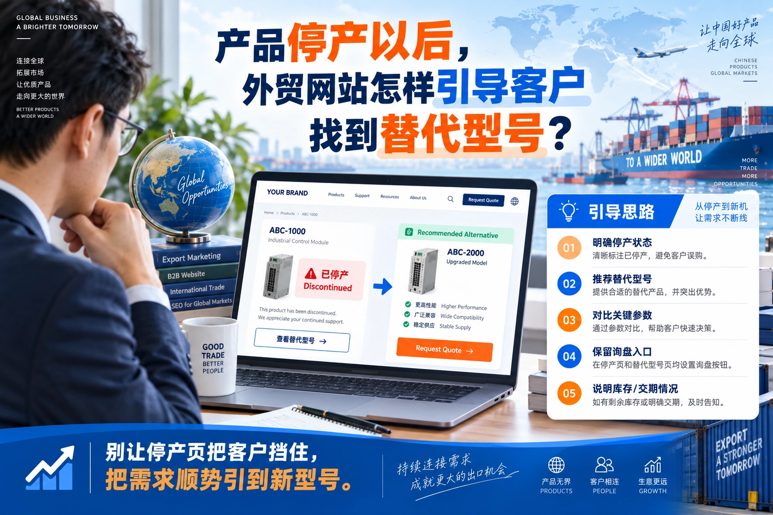 产品停产以后,外贸网站怎样引导客户找到替代型号?