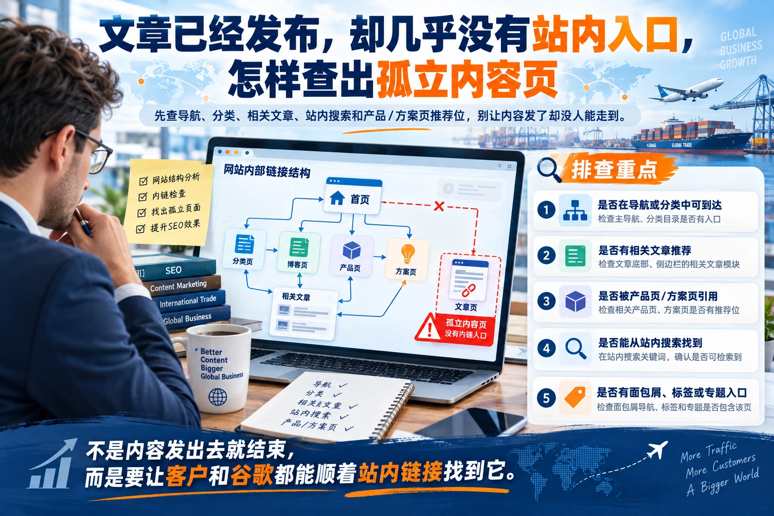 文章已经发布，却几乎没有站内入口，怎样查出孤立内容页