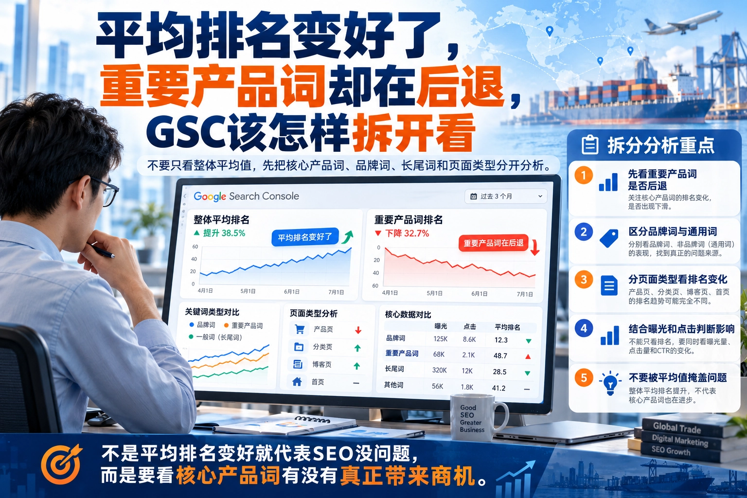 平均排名变好了，重要产品词却在后退，GSC该怎样拆开看