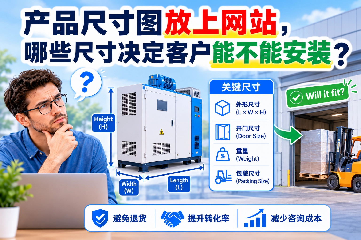 产品尺寸图放上网站,哪些尺寸决定客户能不能安装