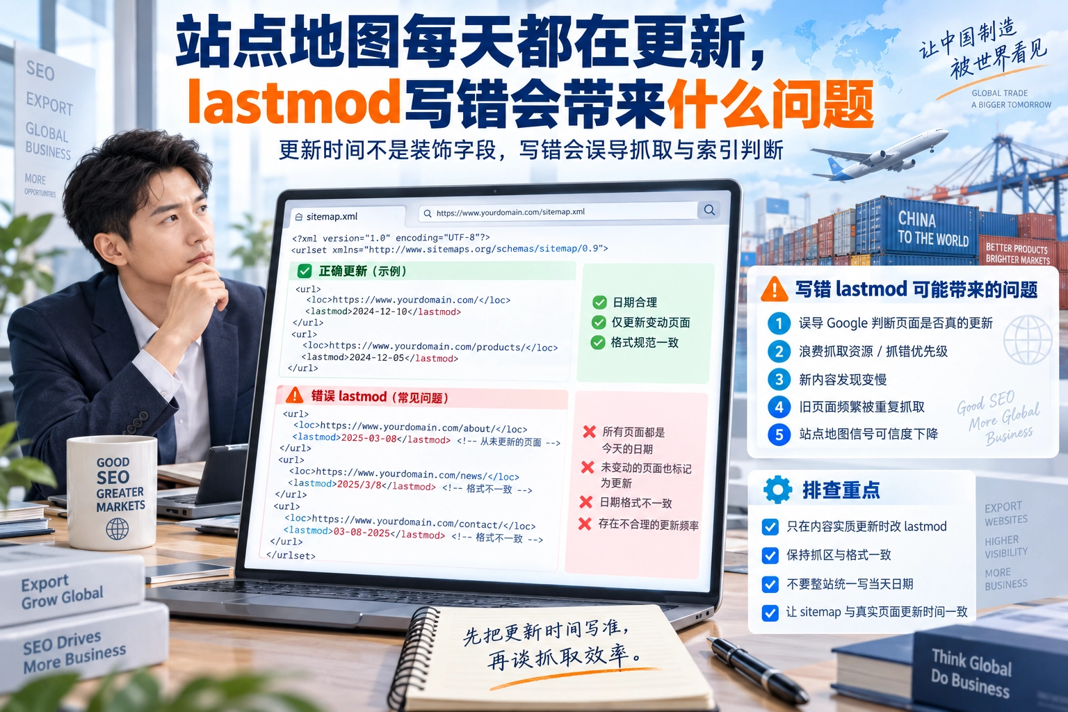 站点地图每天都在更新,lastmod写错会带来什么问题