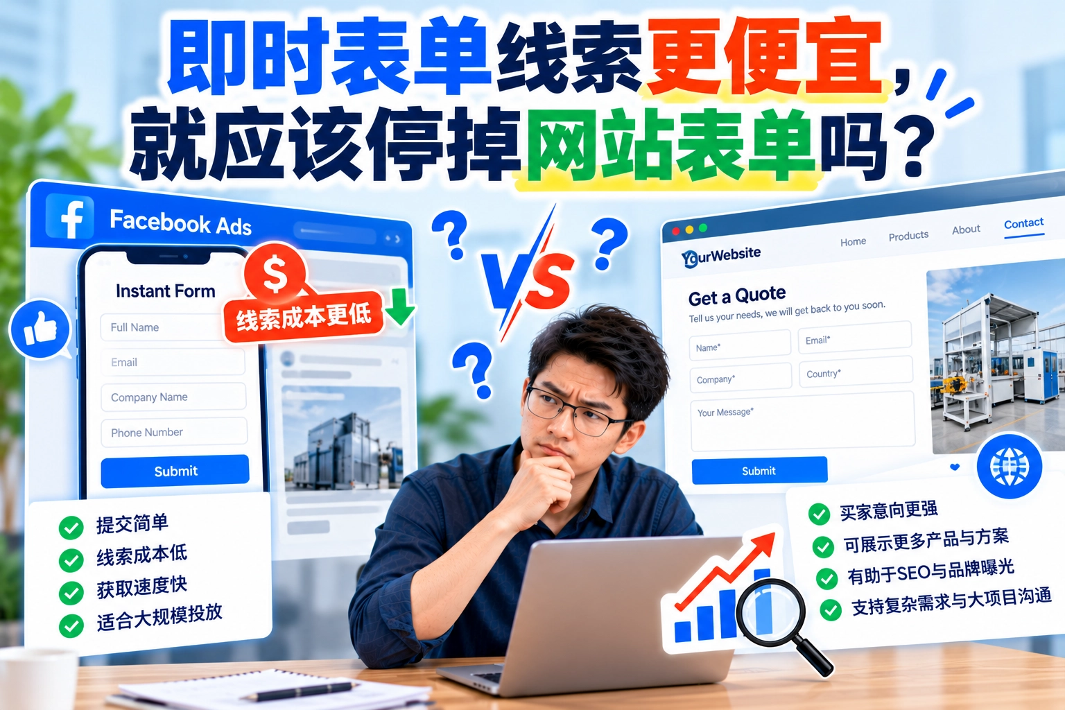 即时表单线索更便宜，就应该停掉网站表单吗